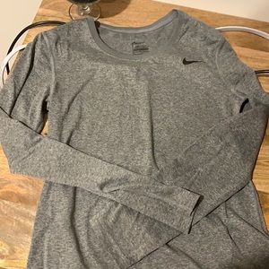 Nike long sleeve dri-fit grey top
